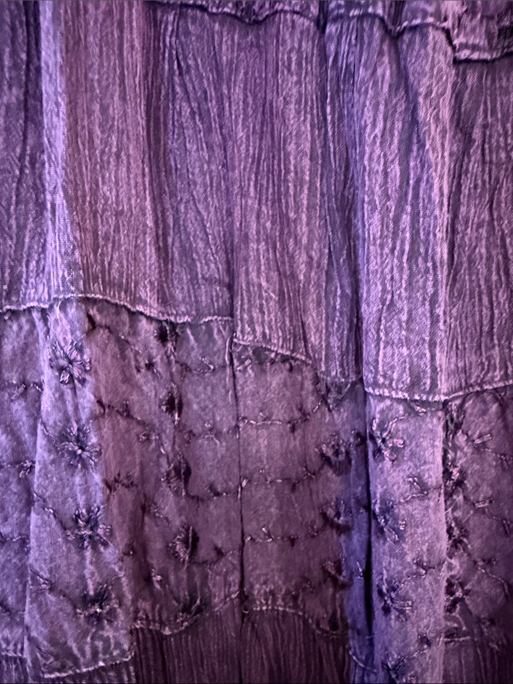 Women’s Boho Tiered Maxi Skirt - Purple - Picture 3 of 4